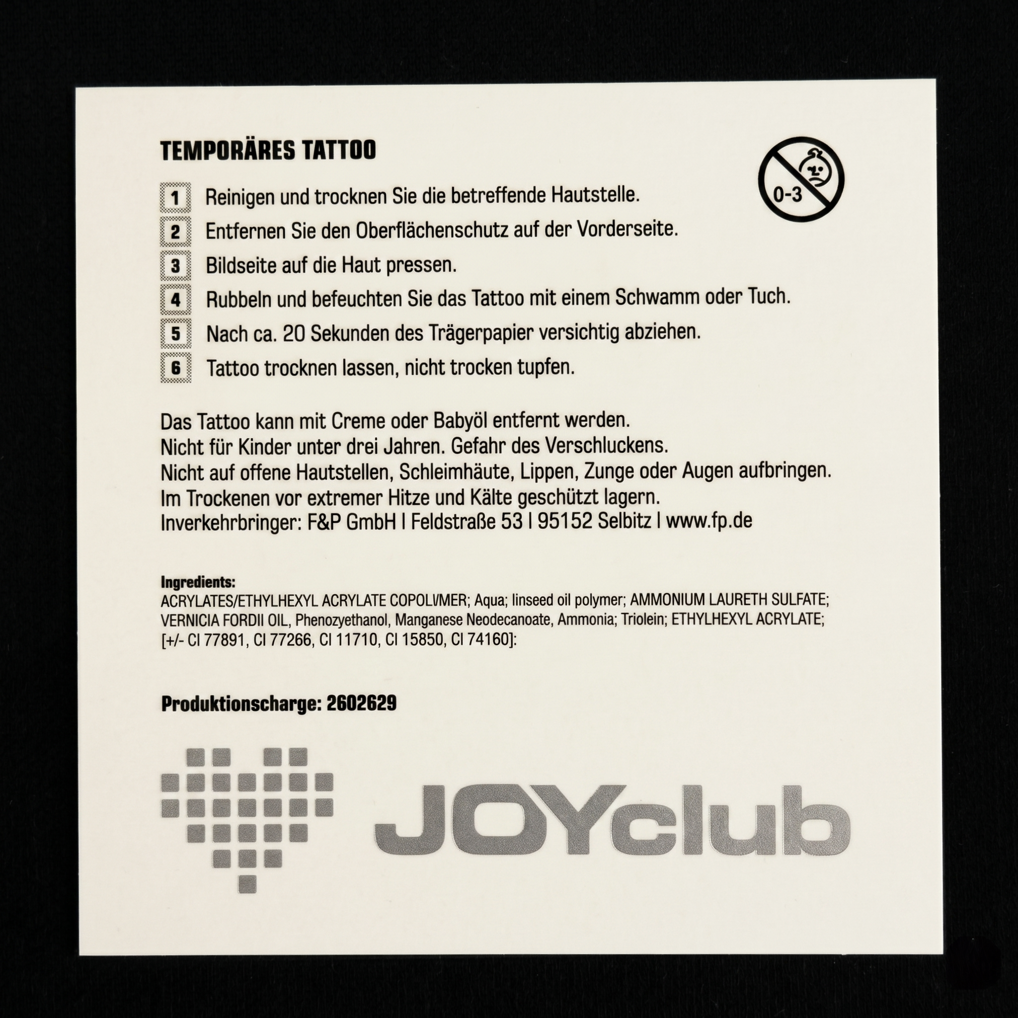 JOYclub Sticker Tattoo - 5-Pack