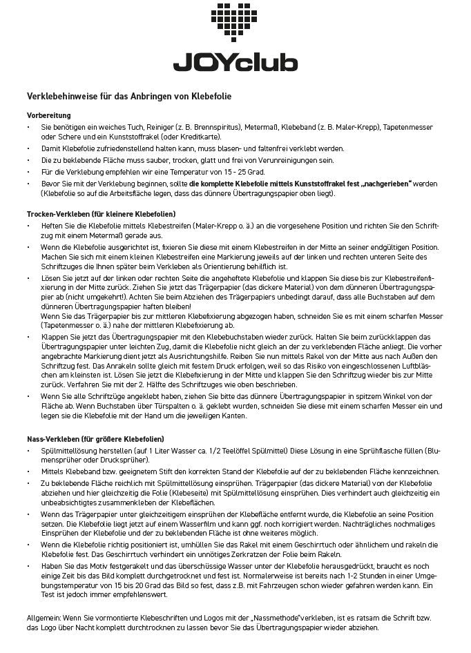 Verklebehinweis